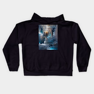 Ice Castle Fantasy Art Style Kids Hoodie